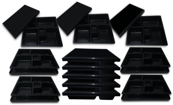 12-set Bento Box with Cover Set Black