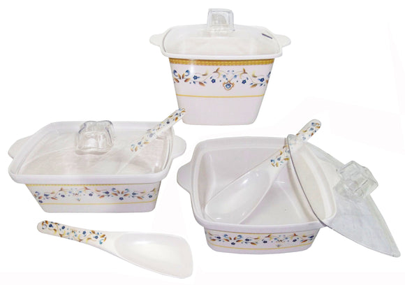 3-sets Casserole with Cover Gold