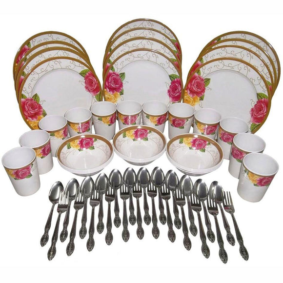 60-piece Round Party Plate Set Fancy Rose (Fiesta Printed)