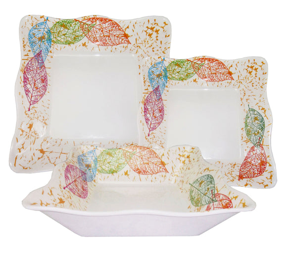 3-piece Floral Dish Plate Set Multicolored