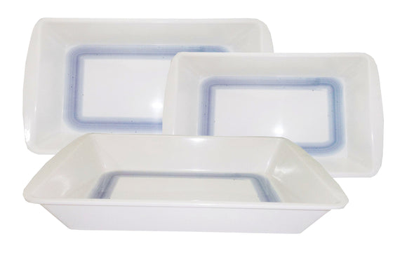 3-piece Rectangular Tray Plate Set Sky Blue