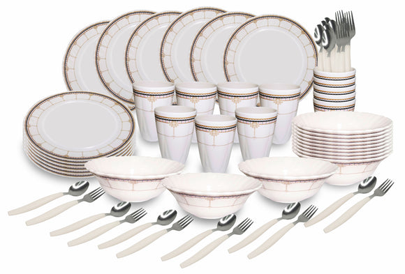 60-piece Pleats Premium Plate Set Oblique