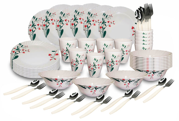 60-piece Pleats Premium Plate Set Elegant