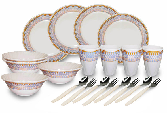 20-piece Pleats Premium Plate Set Crystal