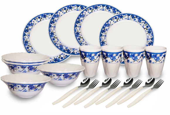 20-piece Pleats Premium Plate Set Blossom