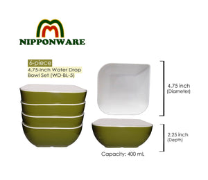 6-piece 4.75x2.25" Water Drop Bowl Set (400ml)