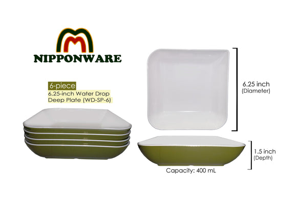 6-piece 6.25-inch Water Drop Deep Plate Sets