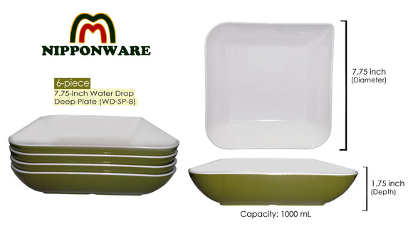 6-piece 7.75-inch Water Drop Deep Plate Sets