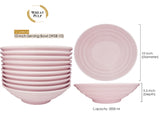 12-piece 10x3.5" Wheat Pulp Spiral Bowl Sets 2000ml (Flamingo)