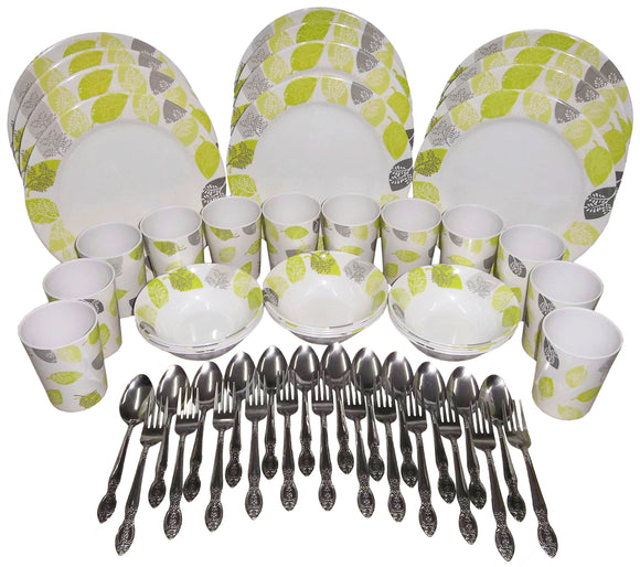 60-piece Round Party Plate Set Leafy Lime (Fiesta Printed)