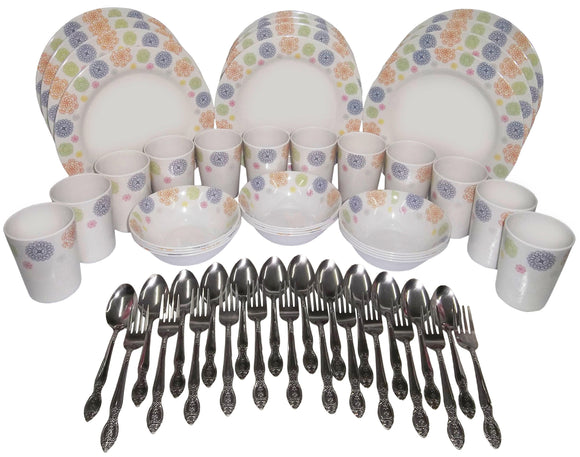 60-piece Round Party Plate Set Floral (Fiesta Printed)