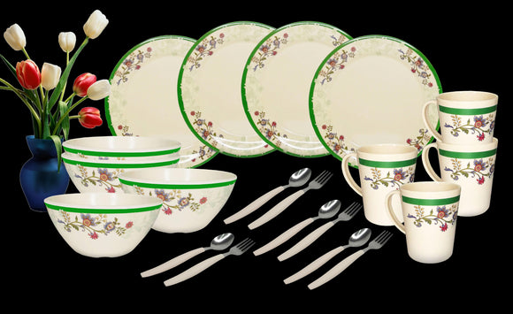 Nipponware 20-piece Premium Dinnerware Plate Set Fancy Green